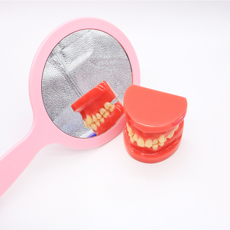 Dental espejo de la joyería del diente espejo de la Clínica oral pequeño espejo redondo de la joyería espejo cosmético en forma de diente espejo pequeño