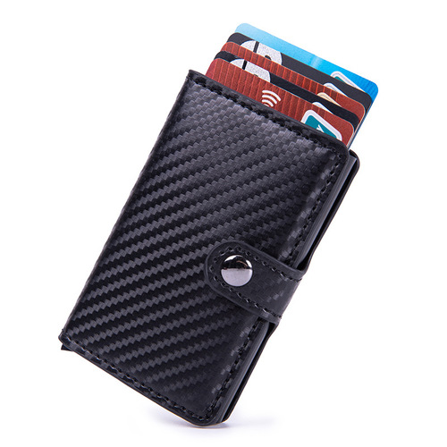 AliExpress card holder, Crazy Horse PU card holder, anti-theft credit card box, aluminum alloy card box, wholesale X-4