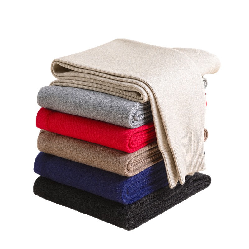 Quần cashmere nam mùa đông dày ấm, dáng ôm cao cấp — màu đỏ của nam giới