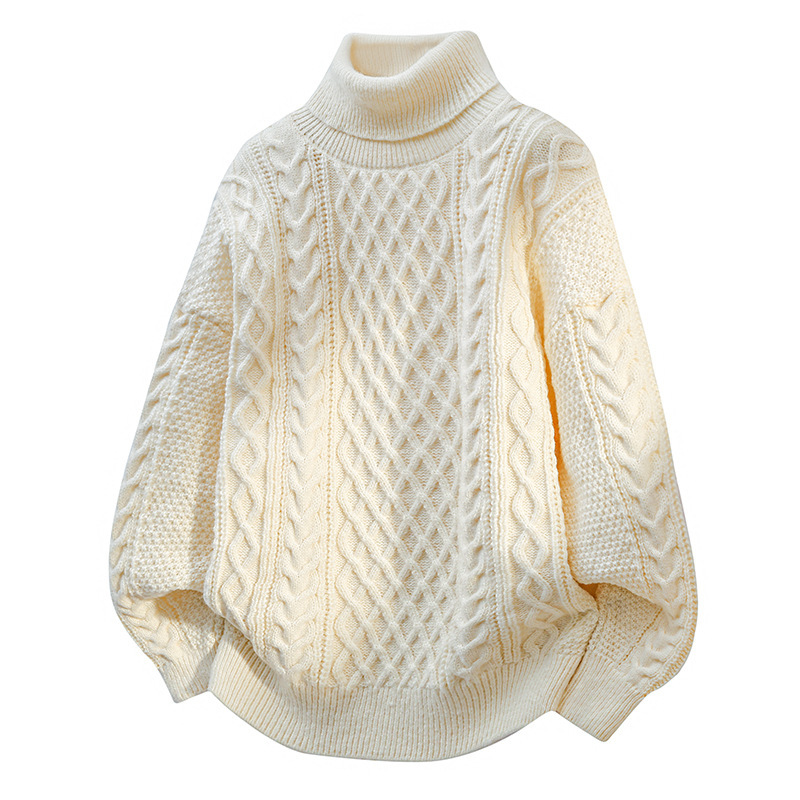 Explosiones transfronterizas de tamaño europeo de gran tamaño de cuello alto este año de vida suéter de Navidad rojo para hombres fábrica de camisetas de punto al por mayor