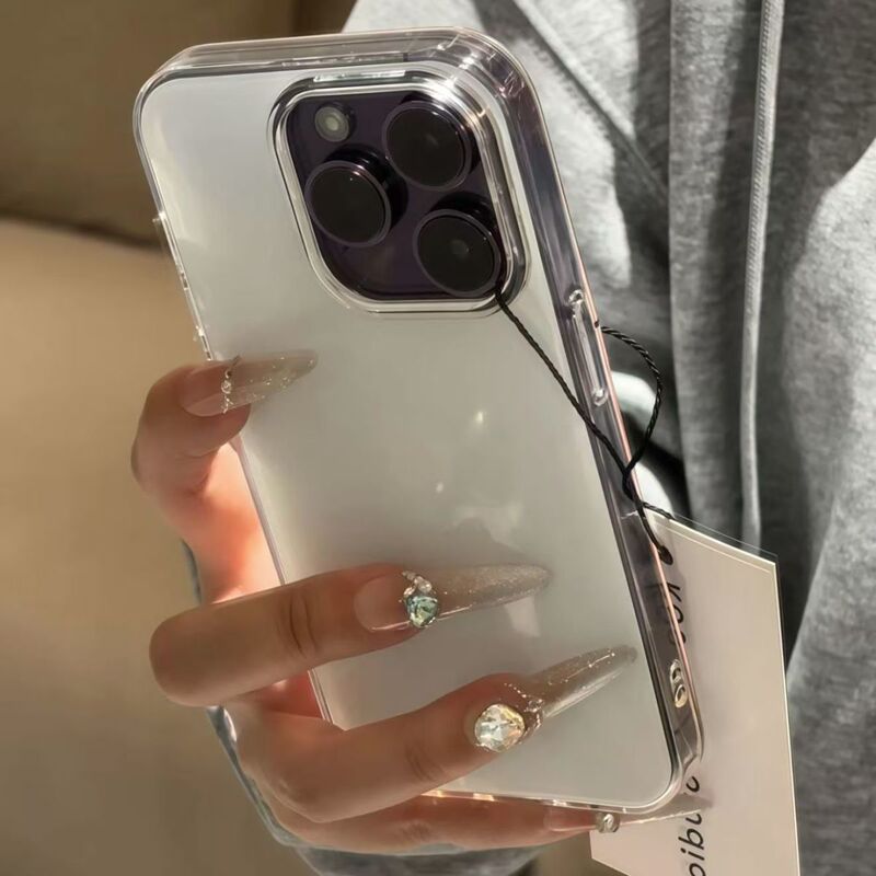 Ins Simple White Large Hole Imd Mobile Phone Case Suitable for Apple 16 Protective Cover Iphone15 Huawei Xiaomi Vivo