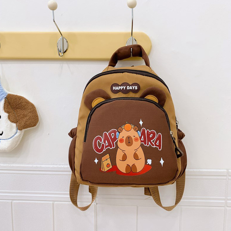 Kapibala nueva mochila escolar para niños de jardín de infantes, niños y niñas, reducción de la carga de ocio, mochila ligera, bolsa de bocadillos de salida