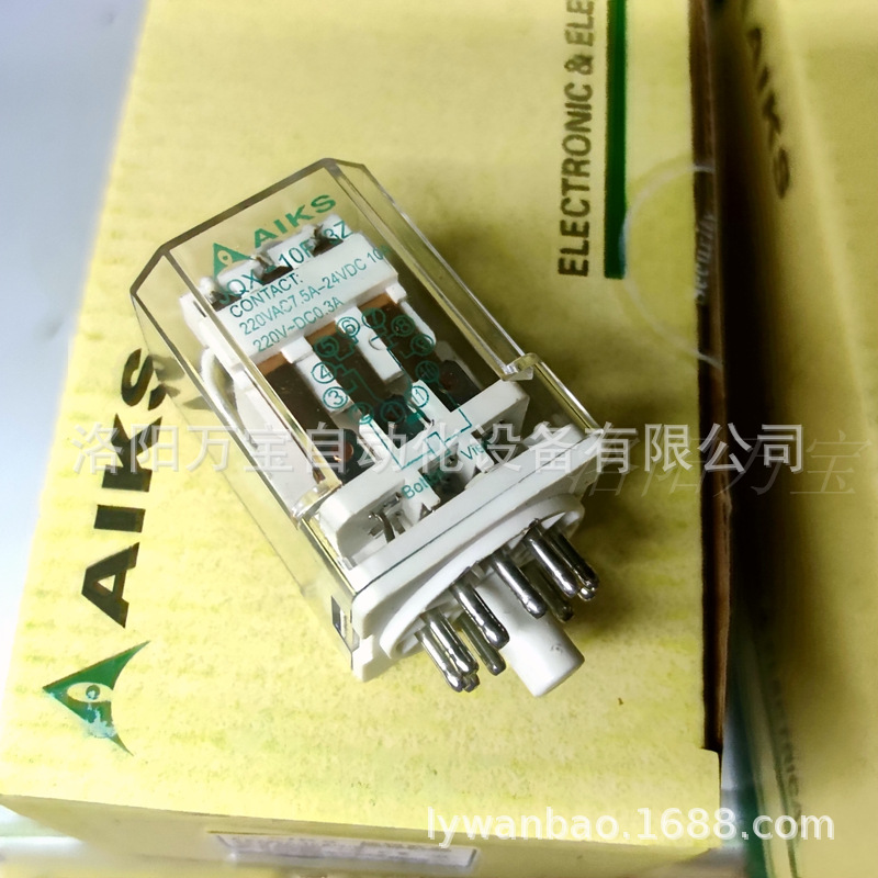 原装AIKS爱克斯中间继电器JQX-10F/3Z 11脚10A电压DC6V直流