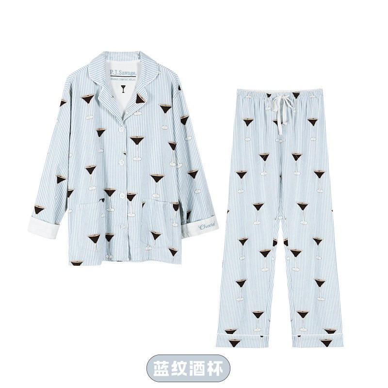 P.J.Sawage秋冬加厚磨毛家居服女 轻柔棉质睡衣睡裤月子服套装pjs|undefined