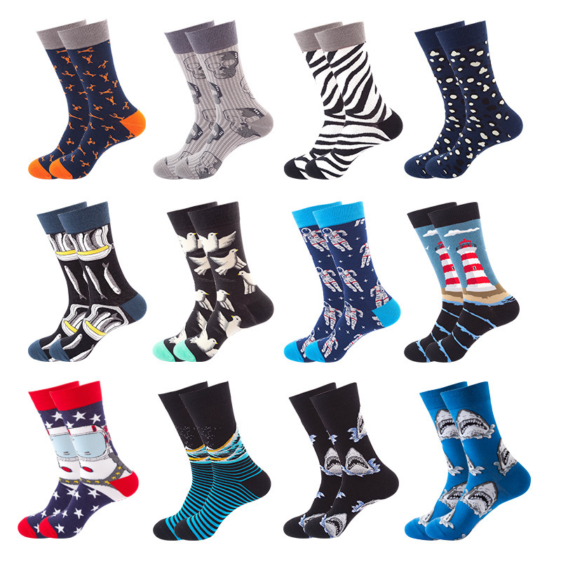 Amazon Cross-Border Mid-Calf Socks Autumn and Winter Men's and Women's Crazy Socks Foreign Trade Socks Trendy Stockings Wholesale