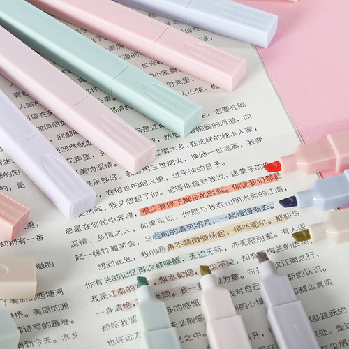 Large-capacity eye-protecting highlighter soft-tipped light-colored student key mark hand account color marker set