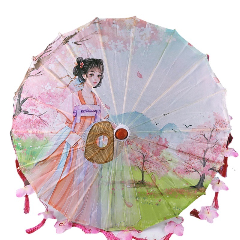 Small size 56CM children's costume umbrella ancient style oiled paper umbrella craft umbrella Hanfu umbrella dance performance Umbrella Girl cheongsam umbrella