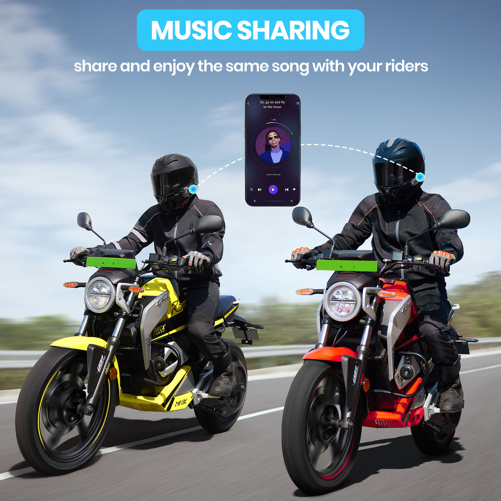 Neutral S6 Helmet Bluetooth Headset Motorcycle Helmet Headset Riding Headset Noise-Canceling Headset 3-Person Intercom