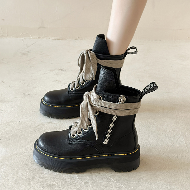 Herbst- und Winteroberbekleidung, runde Zehen, quadratischer Absatz, Autonähte, Motorradstiefel, trendige, coole, hübsche kurze Damenschuhe_voghion.com