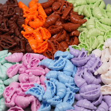 手作球填充小颗粒积木食玩配件兼容33125牛角包 羊角面包100克