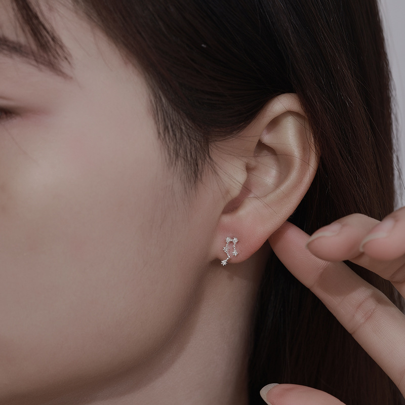 6g Weight Earrings Event & Party Supplies Rhinestones Inlay Material Ear Studs Classification 1 Pair Quantity Holiday Occasion 925 Sterling Silver Material Constellation Pattern Women'S Gender Fashion Style 1 Pair 925 Sterling Silver Rhinestones Constellation Ear Studs 8