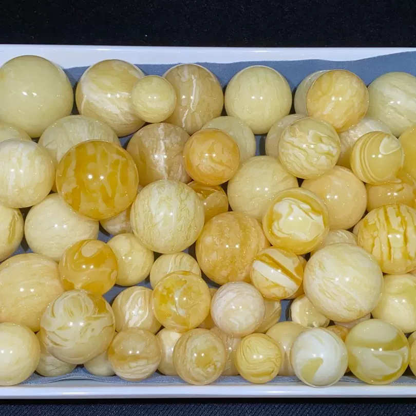 18-40mm天然蜜蜡圆珠单珠散珠批发 蜜蜡俄料蜜蜡妖白花蜡白蜜单珠