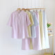 Short-sleeved Trousers Thin Pajamas Yarn-dyed Double-layer Cotton Yarn Half-sleeved Home Wear Soft Simple Set Collar Air-conditioning Suit New