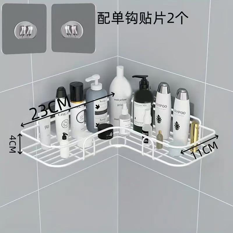 Artículos de baño, accesorios de baño, instalación sin taladro para baño, almacenamiento triangular de pared para baño, artículos de almacenamiento de pared.