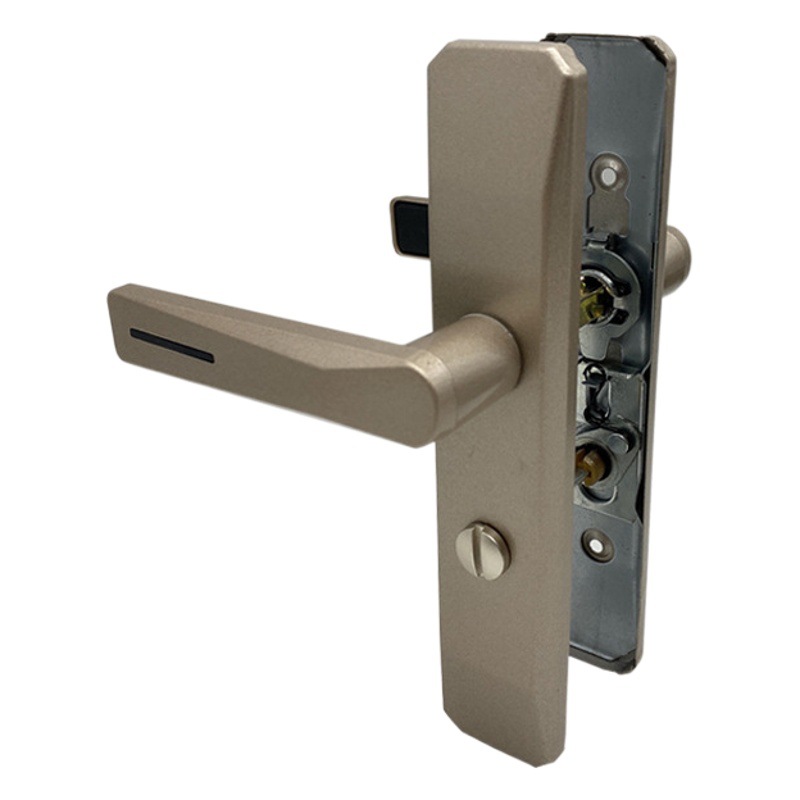 Ingeniería barato inodoro sola lengua cerradura de la puerta de aleación de aluminio de vidrio cerradura de la puerta al por mayor cerradura del inodoro nuevo anti-óxido esmerilado