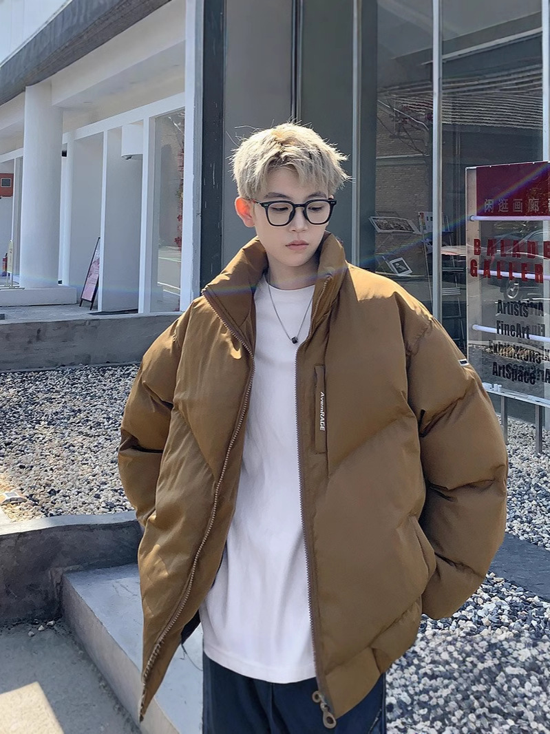 미국식 힙합 빵코튼 패딩 재킷 남성용 겨울 두꺼운 오버 사이즈 패션 브랜드 코트 고급 센스 다운 코튼 패딩 코트