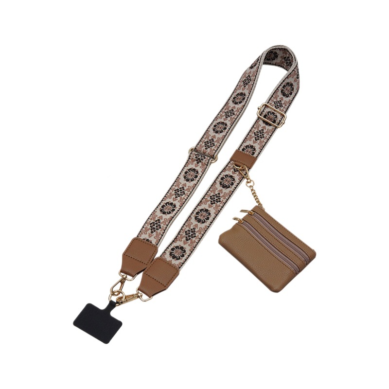 Monedero de correa de hombro ancha para teléfono móvil de venta caliente de FBA, cordón de teléfono móvil simple europeo y americano, mensajero, espalda con cuerda larga anti-pérdida