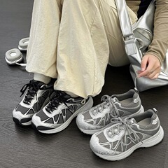 厚底老爹鞋女2025秋季新款百搭耐磨户外登山慢跑鞋休闲透气运动鞋