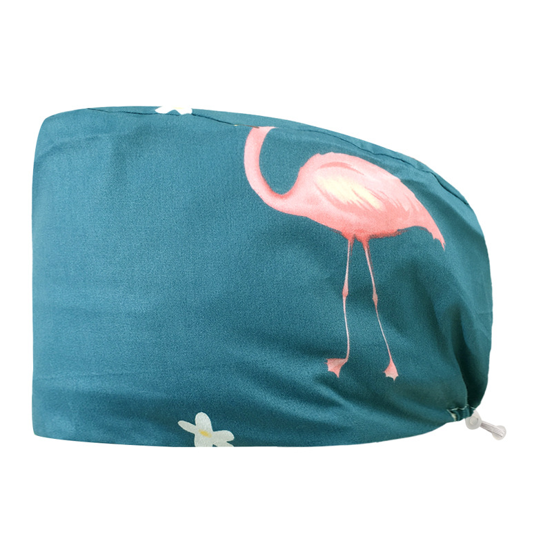 Pareja de dibujos animados lindo impreso puro algodón oral belleza médico tapa de trabajo tapa quirúrgica tapa de la enfermera de la sala de operaciones femenina