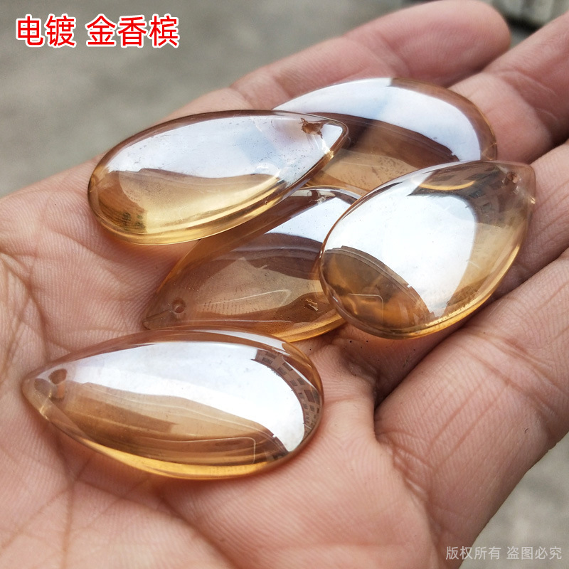 Water drop pendant electroplated gold champagne.jpg