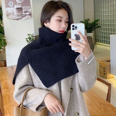 围巾女秋冬季新款时尚外搭套头围脖纯色韩版脖套毛线针织百搭披肩