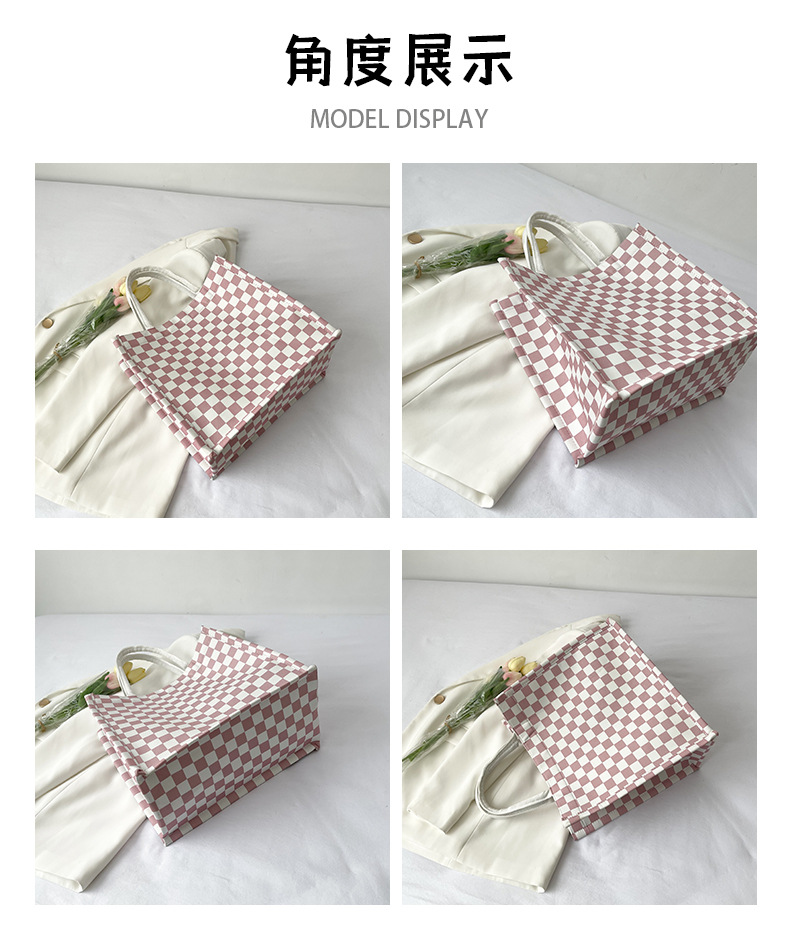 Large-capacity single-shoulder tote bag 2024 new style fashionable and textured trendy handbag for commuting and casual use, large checkered bag for women undefined