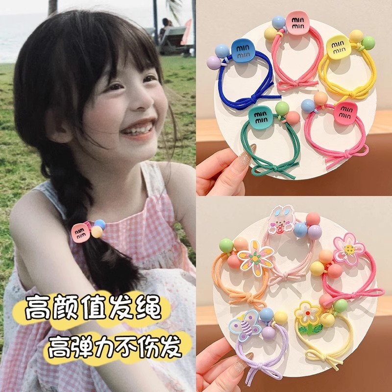 2025 nueva mariposa cuerda de cabello niñas atadas bolas correa de cabello no daña cabello alto valor de la cara cuerda de cabello joyería para el cabello de niña
