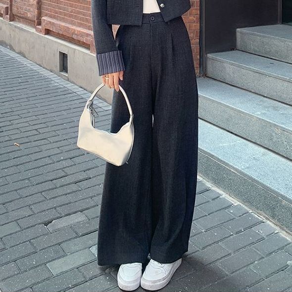 韩系灰色西装套装女春季流行盐系又a又飒ootd西服两件套穿搭|undefined