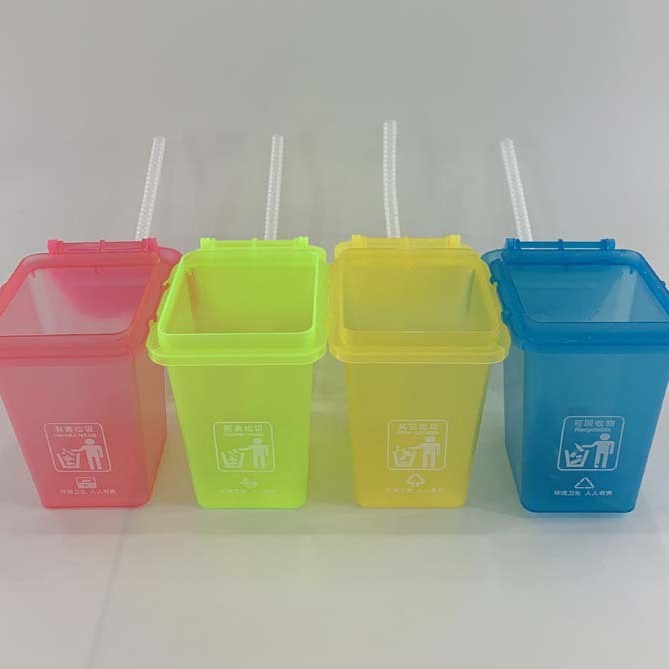 Tienda de bebidas tienda de té de leche en línea basura taza de bebida taza de paja desechable con lámpara botella de bebida de basura logotipo imprimible