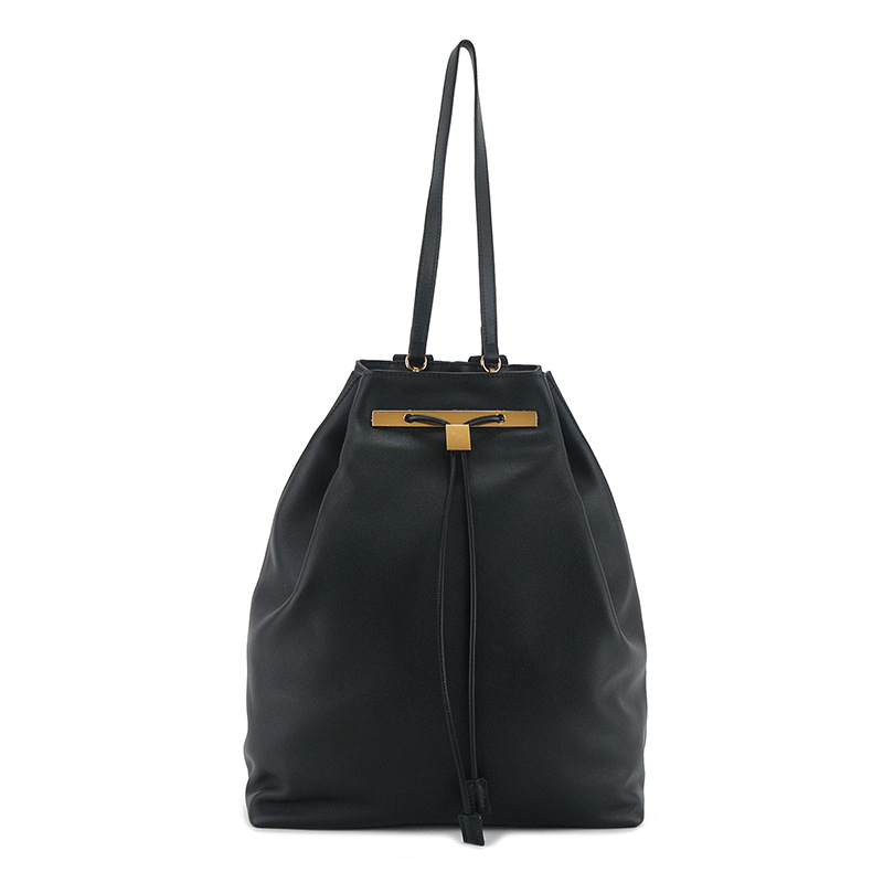 Row 24 otoño e invierno tirando de la cuerda piel de vaca 100 bolsas de hombro de cuero de gran capacidad bolsos de hombro de moda mujeres