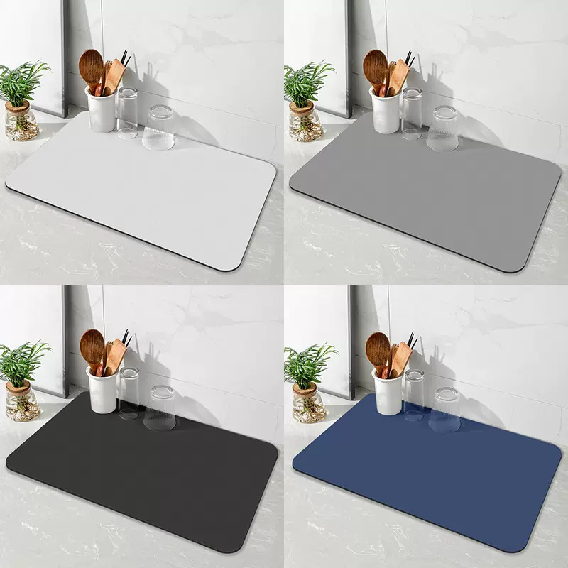 PU厨房台面垫子软硅藻泥吸水垫杯垫洗手台碗筷防滑沥水垫一件代发