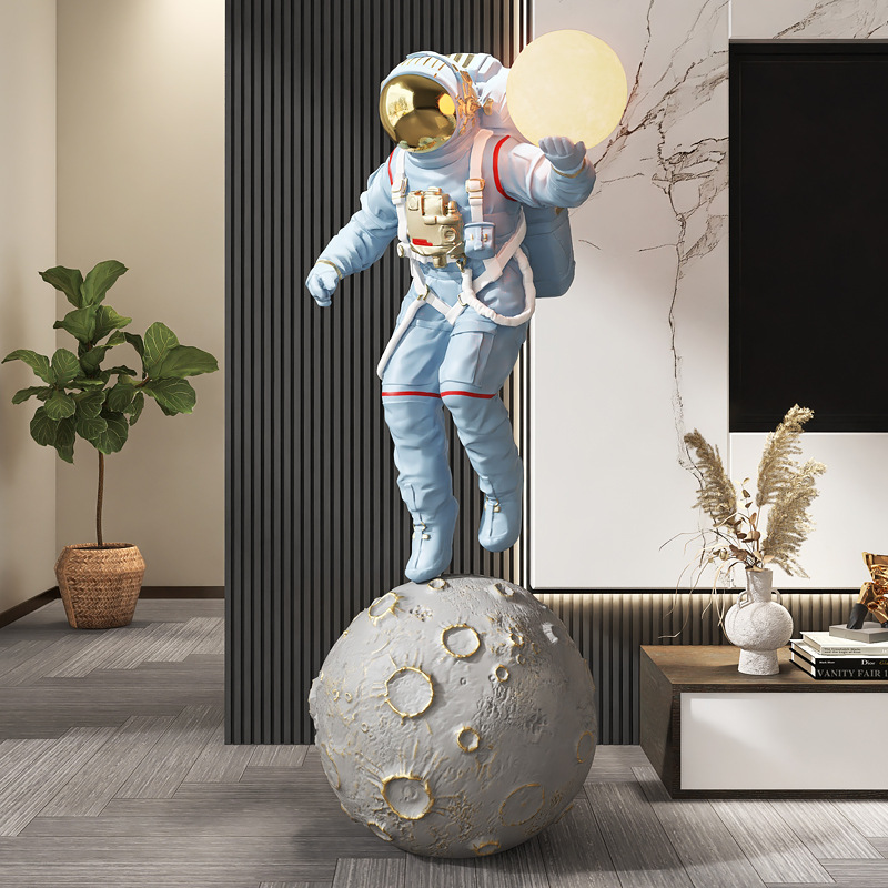 Astronauta lámpara de Pie Grande decoración del hogar tienda exposición salón Spaceman escultura inauguración regalo