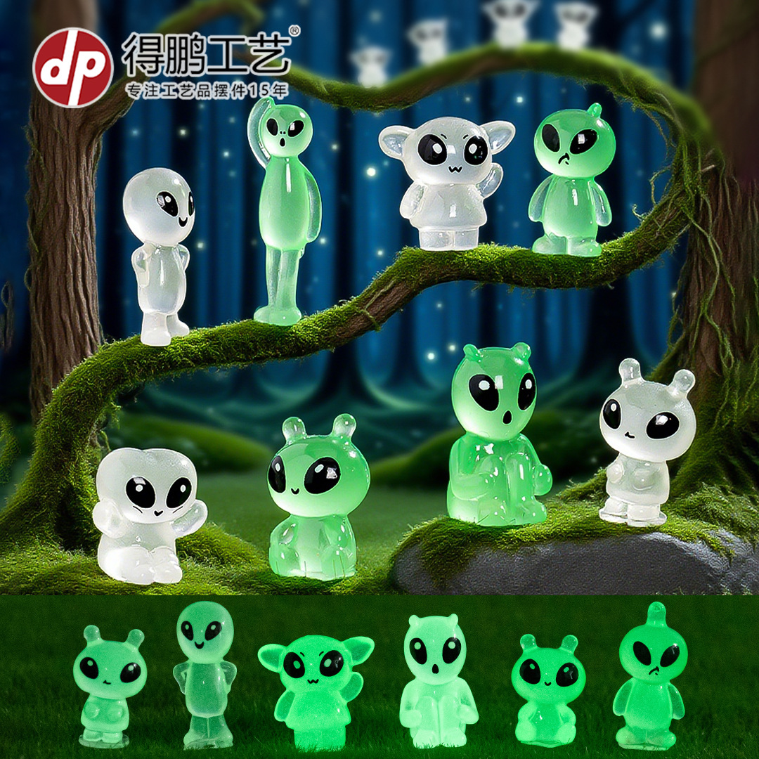 국경 간 대외 무역 신제품 마이크로 풍경 창조적 인 빛나는 외계인 엘프 diy 장식 액세서리 미니 작은 장식품