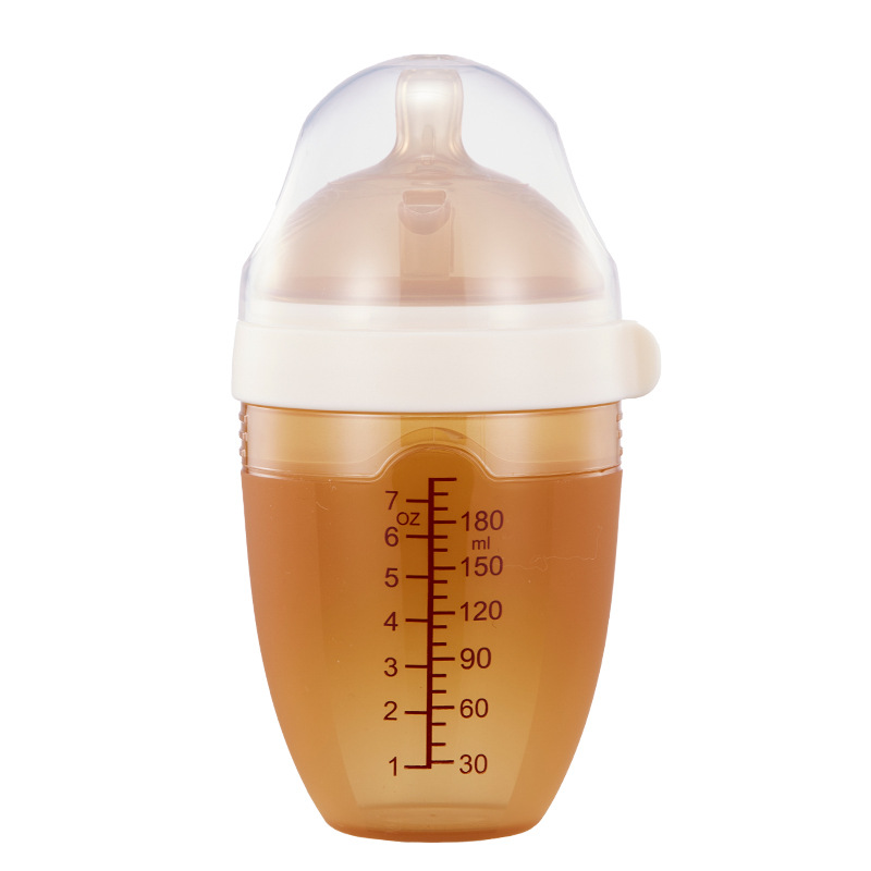 Leche materna, biberón de silicona completo, artefacto de destete de nano plata, biberón anti-flatulencia para bebés 210 ml