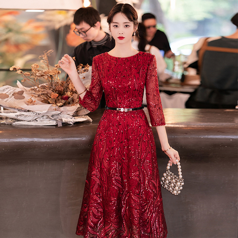 Bride's Toasting Dress 2026 Spring Elegant Mother of the Bride Wedding Dress Luxurious and Stylish Dress for Mother-In-Law Bride's Toasting Dress 2026 Spring Elegant Mother of the Bride Wedding Dress Luxurious and Stylish Dress for Mother-In-Law