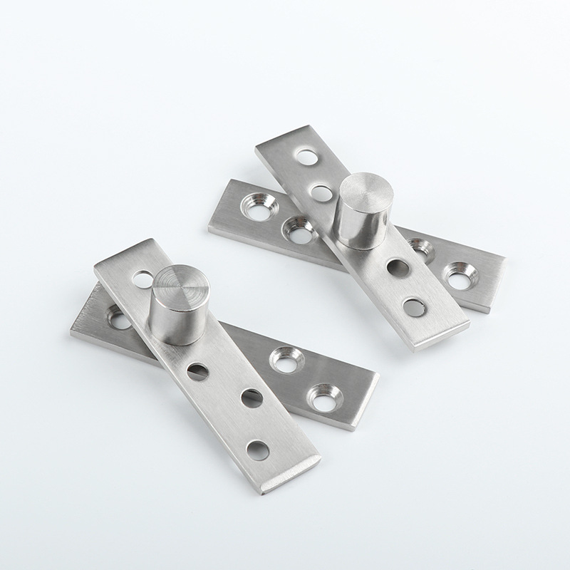 Fábrica en stock al por mayor de 360 grados de acero inoxidable eje giratorio de madera puerta superior e inferior bisagra posicionamiento mundo eje oculto bisagra