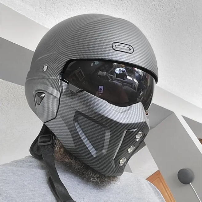 Transfronterizo dedicado cyberpunk fibra de carbono casco de transferencia de agua casco de la motocicleta casco de exposición DOT,CE