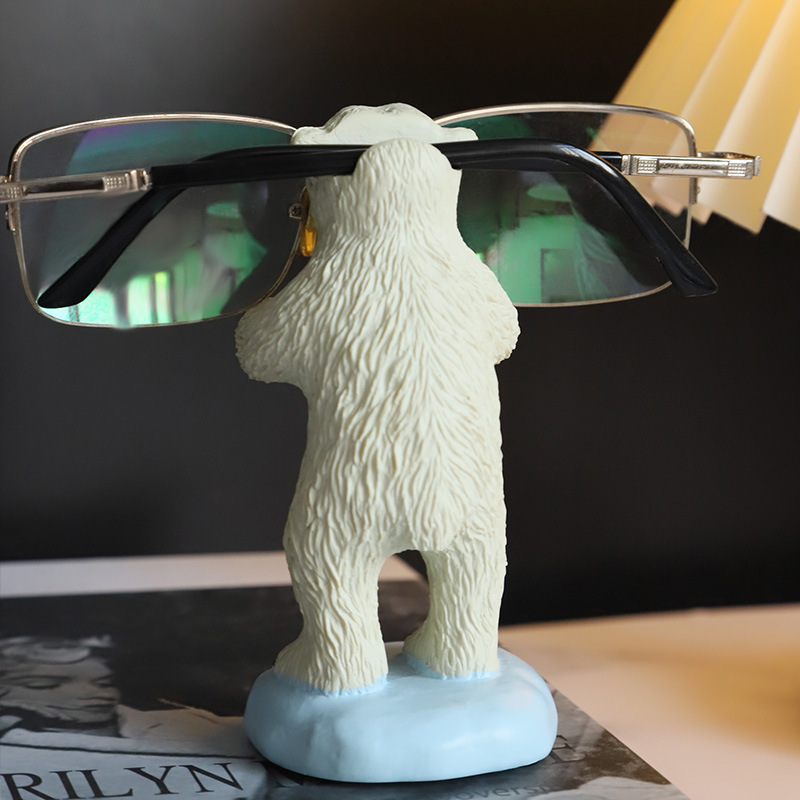 Wholesale Custom Resin Crafts Glasses Holder Cartoon Animal Glasses Holder Ornaments Creative Polar Bear Glasses Frame