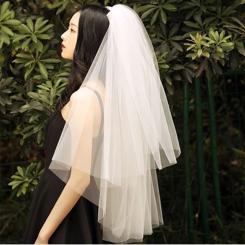 Veil Bridal Headwear Photo Internet Celebrity Super Fairy Style Internet Celebrity Photo Props Double Layer Simple Travel Photography Wedding Veil