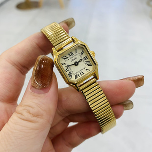 Milissa's new square watch gold simple Roman bamboo bracelet small square mini small dial women's watch