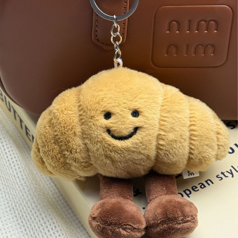 クロスボーダーかわいいクロワッサンキーホルダーシミュレーションパンぬいぐるみ動物人形ぬいぐるみペンダントギフトペンダント|undefined