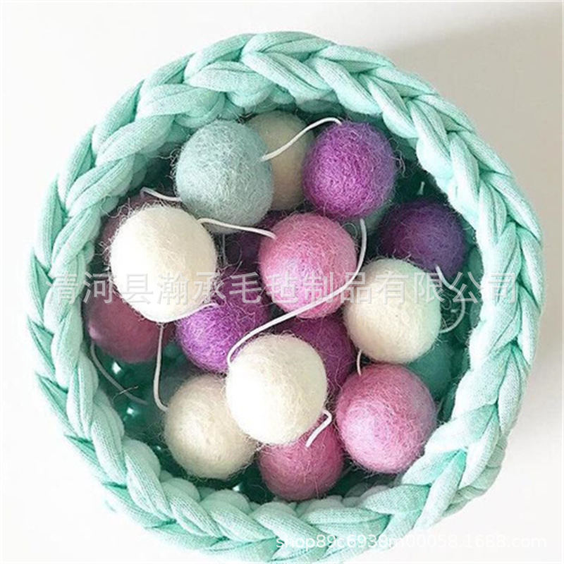 跨境现货2CM羊毛球圣诞节饰品配件圣诞diy彩色毛球小毛绒球戳戳乐