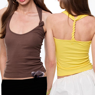 Yoga Vest for Women with Chest Pad, Twisted Twist, Beautiful Back, High Elasticity, Quick-Drying Sports Fitness Training Suspender Top