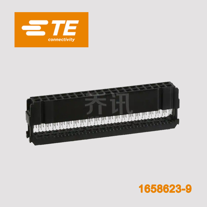 1658623-9泰科TE矩形连接器自由悬挂型黑色镀金40PIN针座 IDC端接