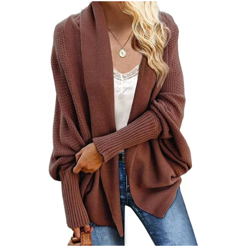 Europa y América transfronteriza Amazon AliExpress de punto chal suéter Batwing manga más tamaño de punto cardigan suéter abrigo