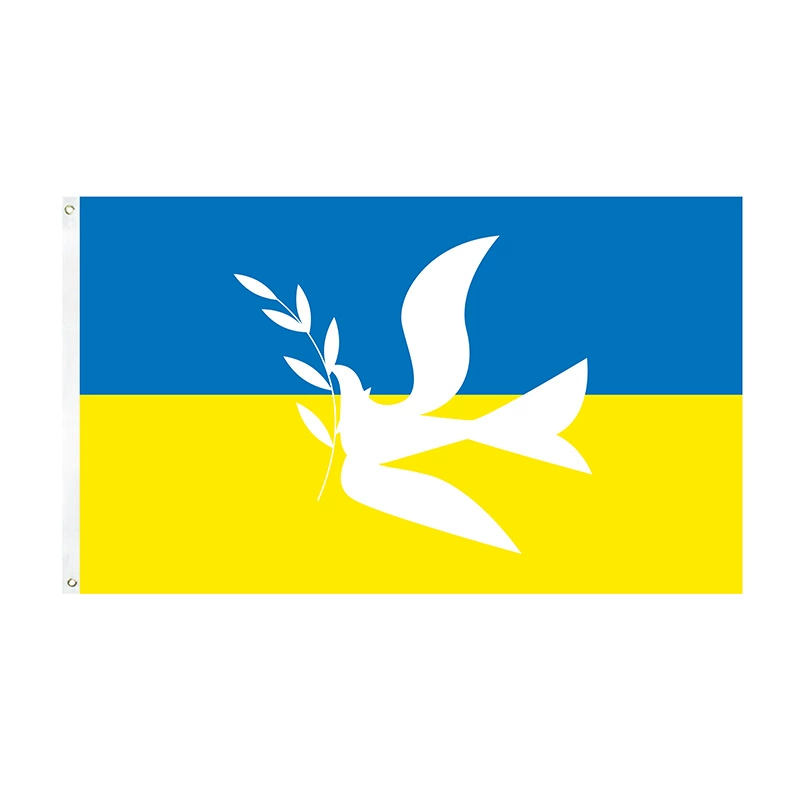 Украинский флаг и флаг мира, флаг мирной голубки, флаг 90×150, обработка кастомизации для нанесения