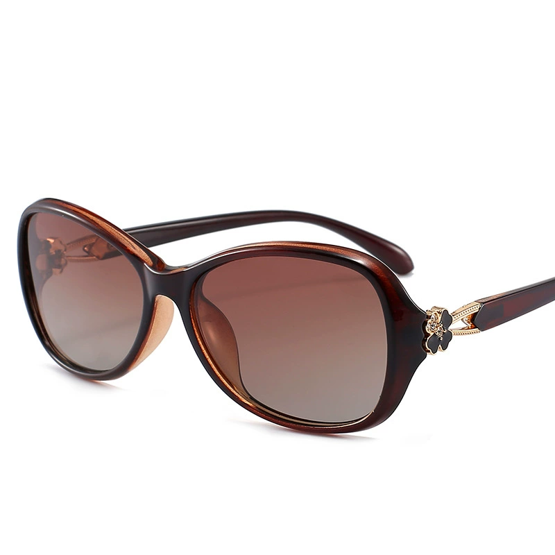 Полноправные женские polarized солнцезащитные очки двухцветные с цветочным стилем пляжный стиль модные водитель зеркальные 2214