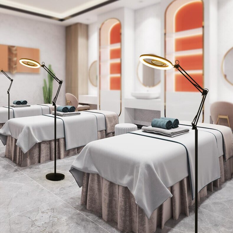 Beauty Lamp, Eyelash Tattoo Embroidery Lamp, Floor Lamp, Eyelash Tattoo Work Desk Lamp, Adjustable Brightness, Adjustable Height, Floor-Standing Type