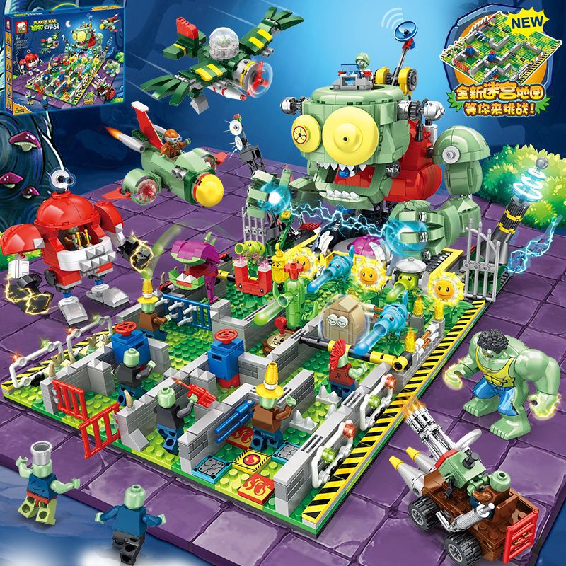 Plants Vs. Zombies Mecha Minifigure Building Blocks Children's Assembly Educational Puzzle Small Building Block Toys Small Box Wholesale