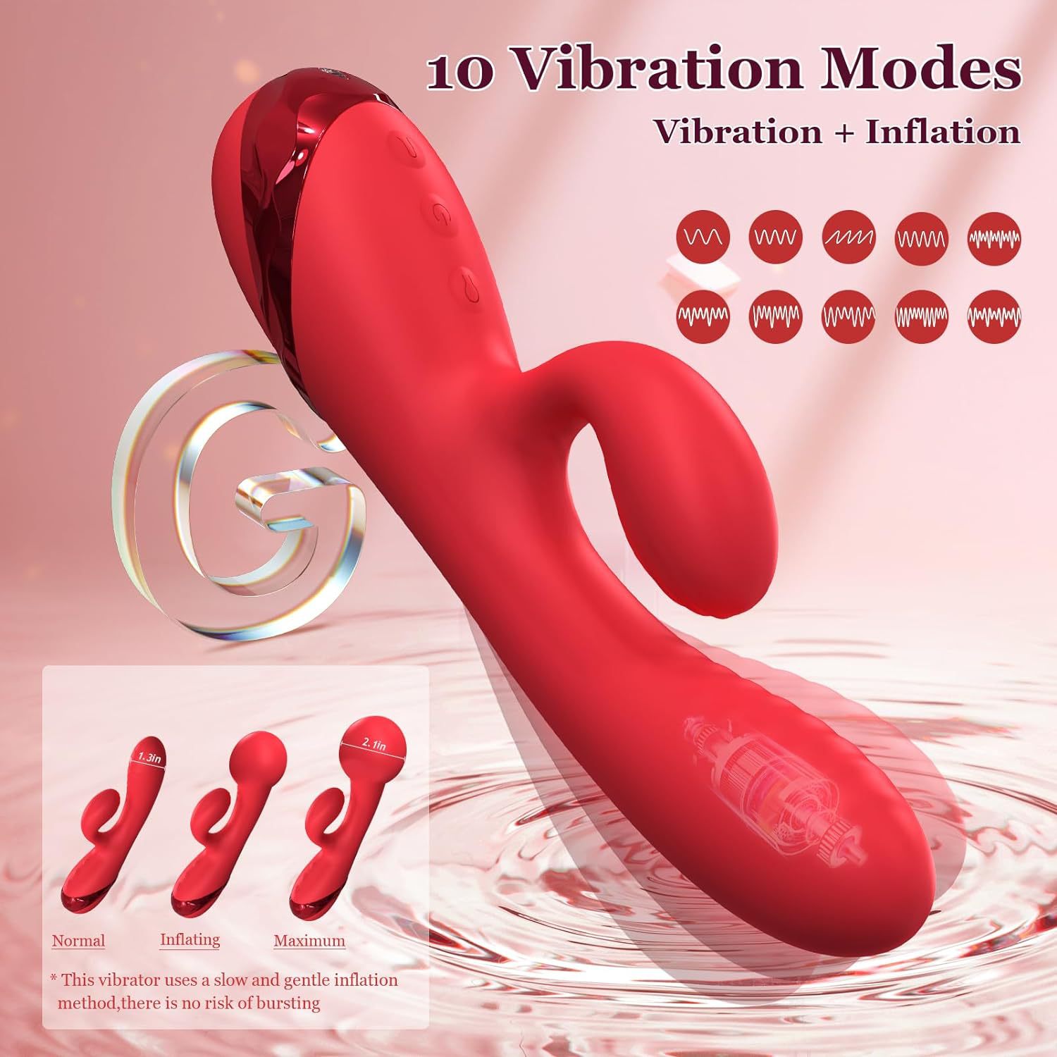 Inflatable Vibrator For Women With 10 Intensity Strong Vibration_voghion.com